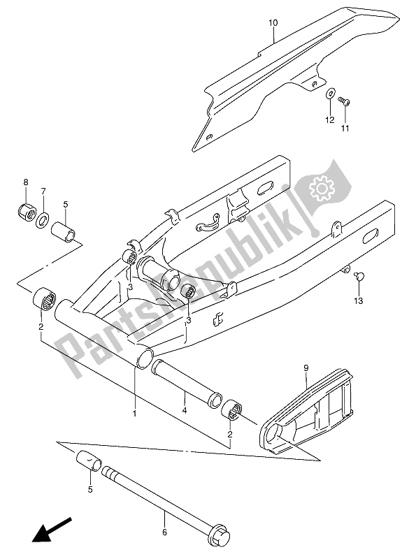 Todas las partes para Brazo Oscilante Trasero de Suzuki RF 600 RU 1994