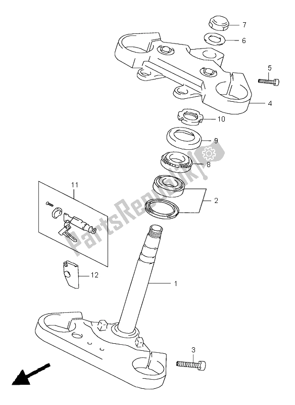 All parts for the Steering Stem of the Suzuki VZ 800 Marauder 2000