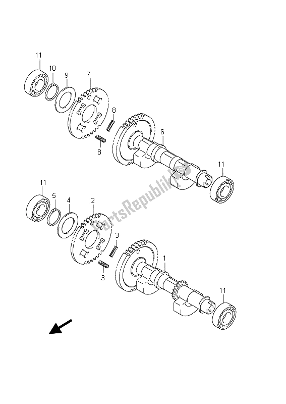 All parts for the Crank Balancer of the Suzuki AN 650A Burgman Executive 2011