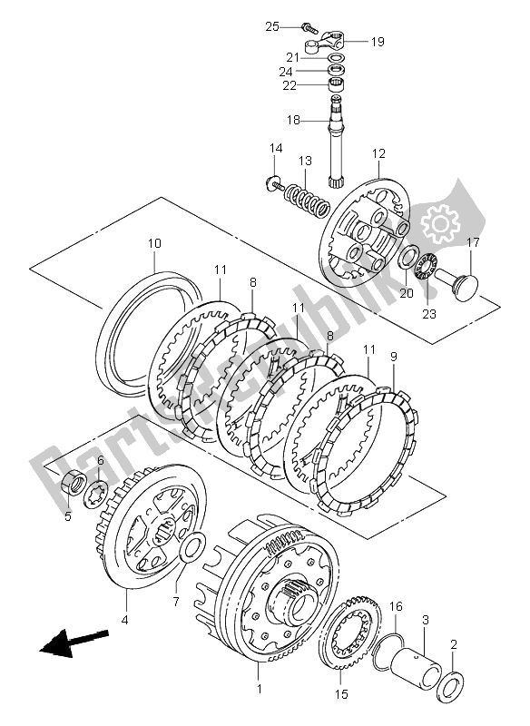 Toutes les pièces pour le Embrayage du Suzuki VL 125 Intruder 2000