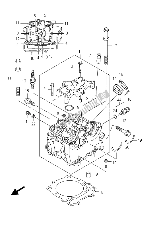 Tutte le parti per il Testata del Suzuki RMX 450Z 2012