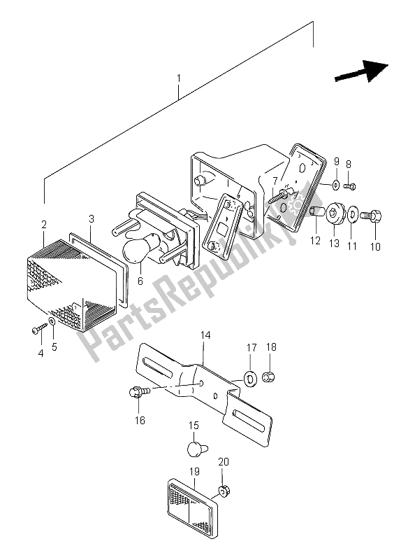 Tutte le parti per il Luce Di Combinazione Posteriore del Suzuki DR 125 SE 2001