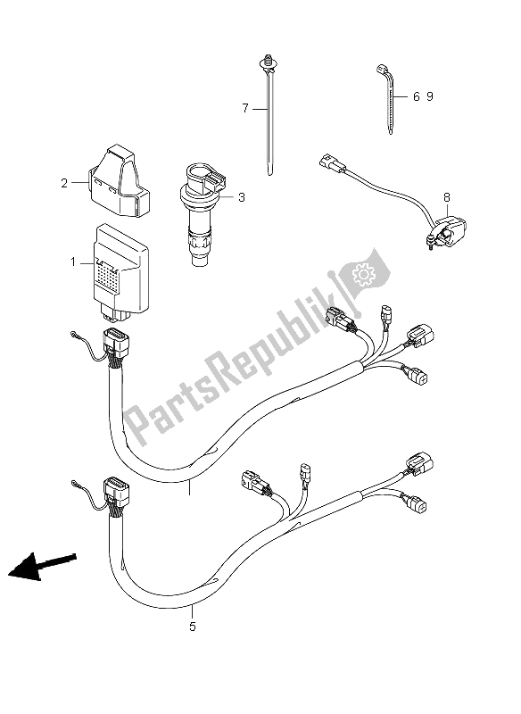 All parts for the Electrical of the Suzuki RM Z 250 2009