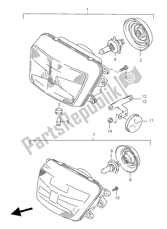 Todas as partes de Farol (gsf1200s-sa) do Suzuki GSF 1200 Nssa Bandit 1998