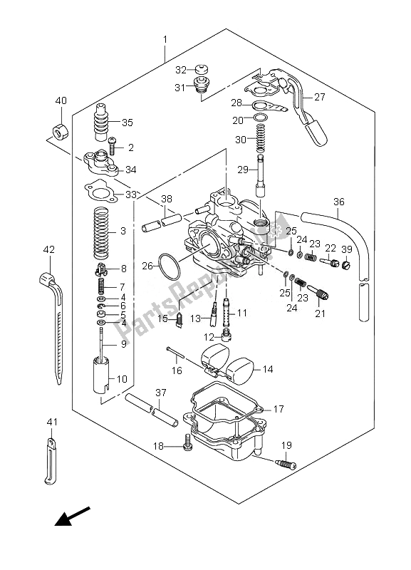 All parts for the Carburetor of the Suzuki LT Z 90 4T Quadsport 2010