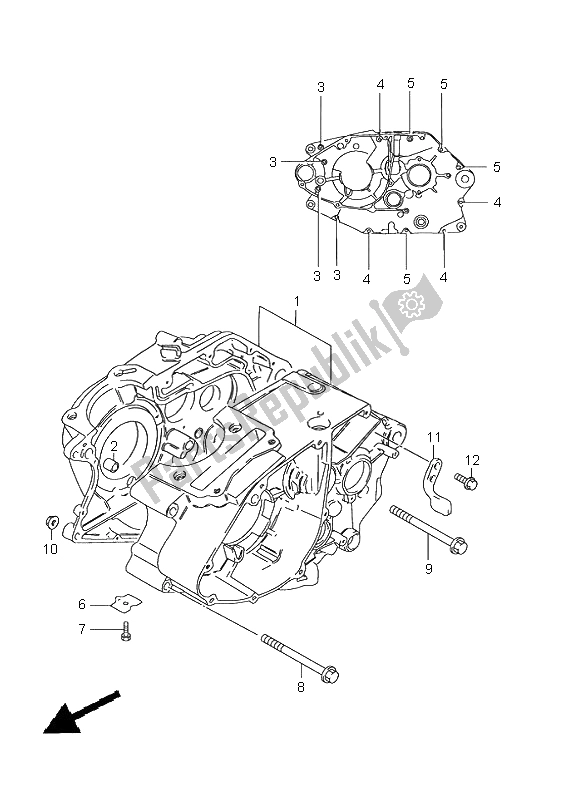 All parts for the Crankcase of the Suzuki GN 125E 1997