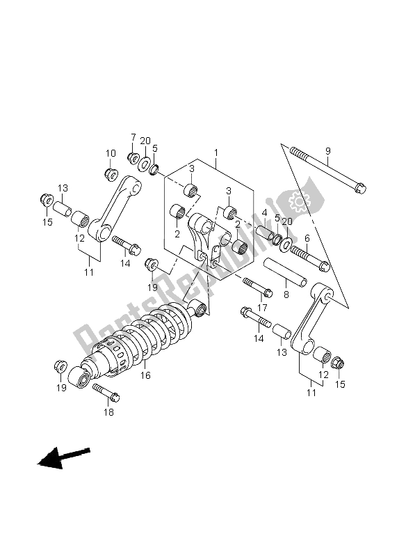 Todas las partes para Palanca De Amortiguación Trasera de Suzuki VZR 1800R M 1800 Intruder 2006