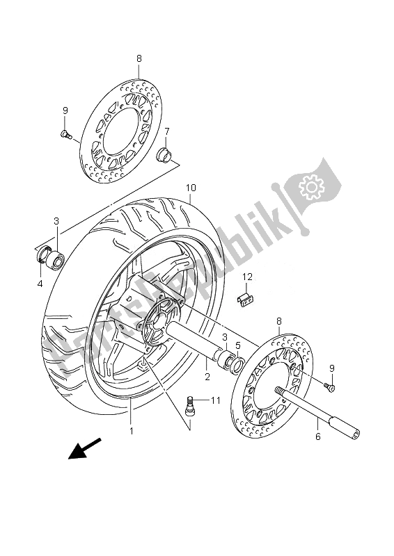 Toutes les pièces pour le Roue Avant (an650) du Suzuki AN 650A Burgman Executive 2007