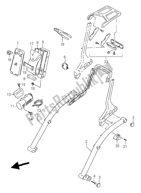 All parts for the Frame Handle Grip of the Suzuki VS 800 Intruder 1996