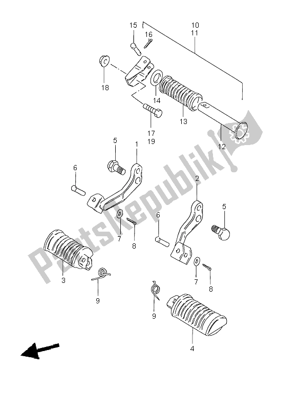 Todas las partes para Reposapiés de Suzuki GN 125E 1995