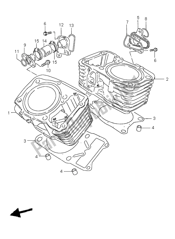 Tutte le parti per il Cilindro del Suzuki VS 800 Intruder 1998