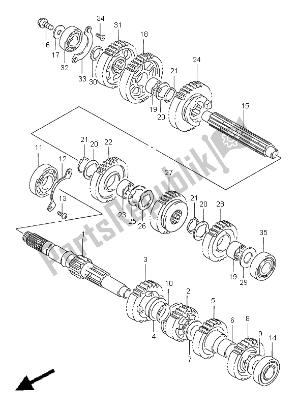 All parts for the Transmission of the Suzuki VS 1400 Intruder 1998