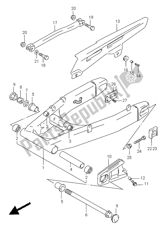 Todas las partes para Brazo Oscilante Trasero (gsf1200-s) de Suzuki GSF 1200 Nssa Bandit 2000