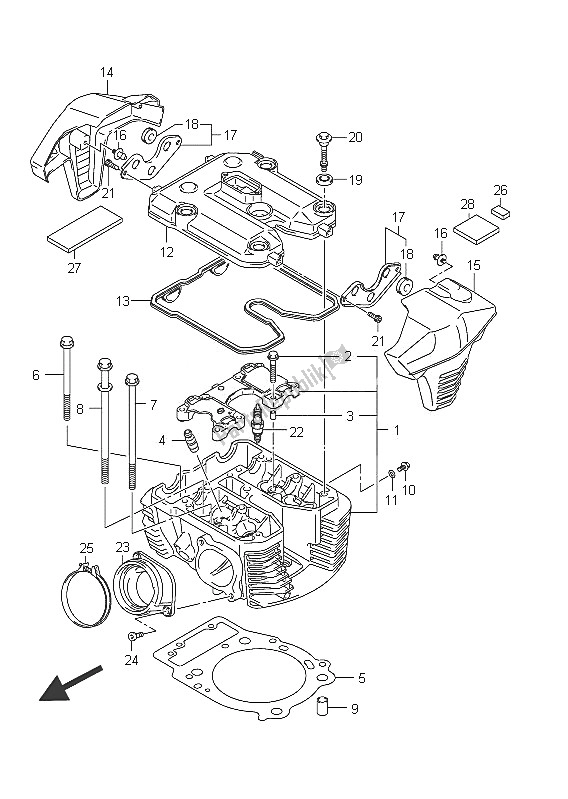 Todas las partes para Culata (trasera) de Suzuki C 1800R VLR 1800 Intruder 2011