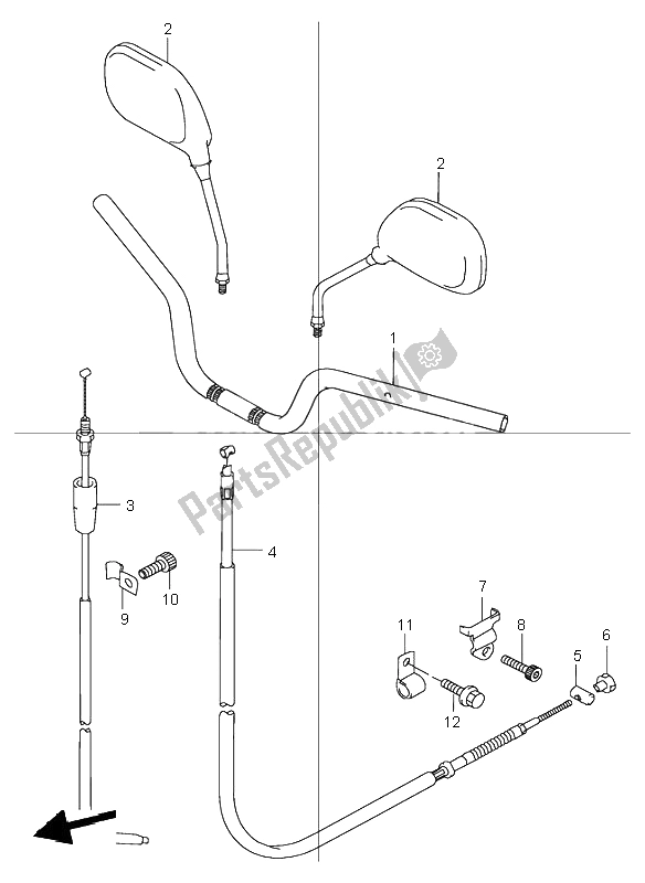 All parts for the Handle Bar of the Suzuki TR 50S Street Magic 2000