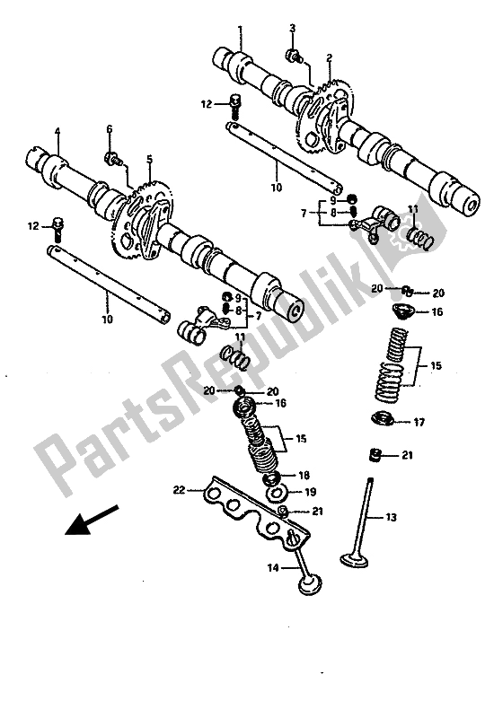 Tutte le parti per il Albero A Camme E Valvola del Suzuki GSX R 1100 1989