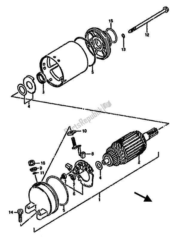 Todas las partes para Motor De Arranque de Suzuki GSX 750F 1989