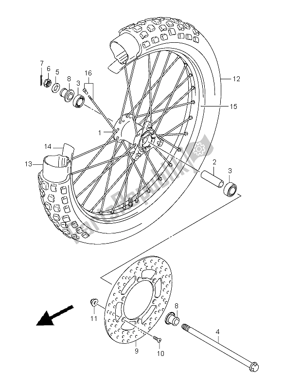 Tutte le parti per il Ruota Anteriore (lw) del Suzuki DR Z 125 SW LW 2004