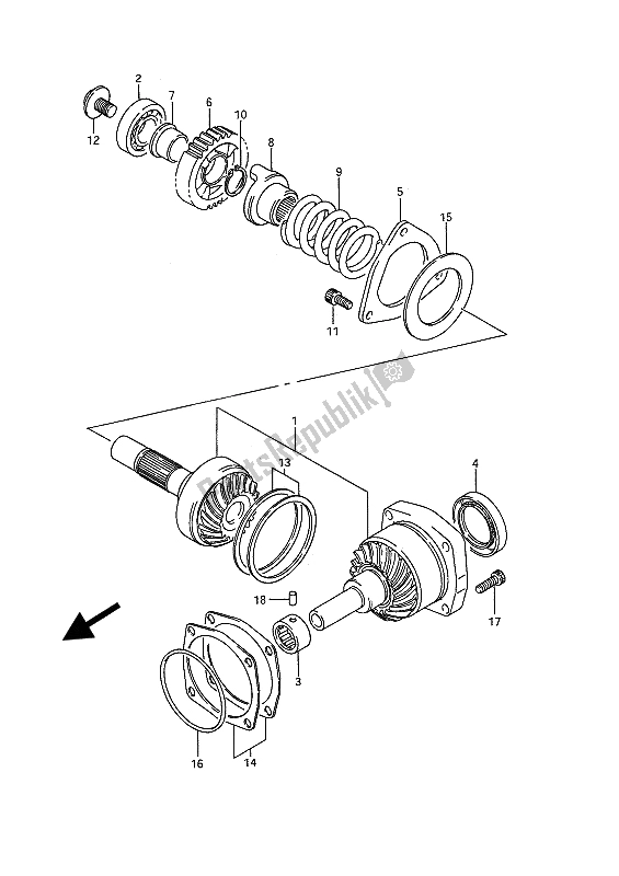 Todas las partes para Engranaje De Accionamiento Secundario de Suzuki VS 1400 Glpf Intruder 1987