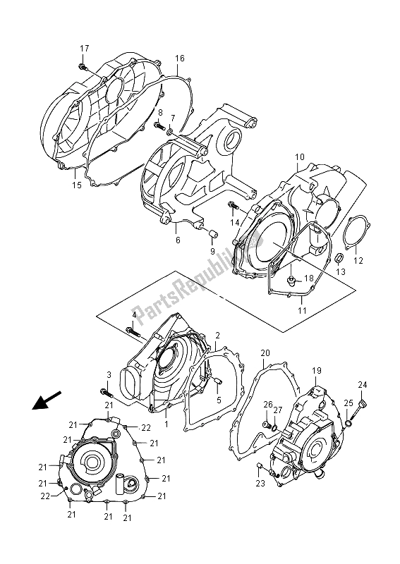 Todas las partes para Tapa Del Cárter de Suzuki LT A 500 XZ Kingquad AXI 4X4 2015