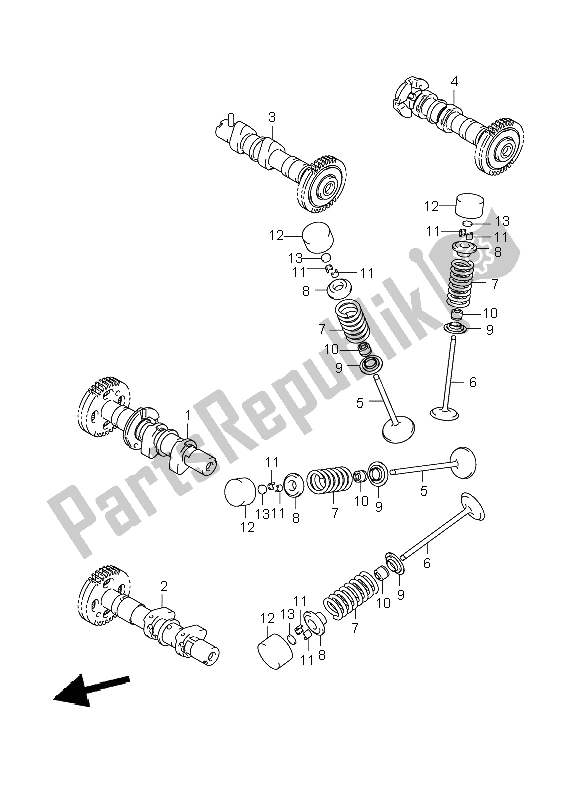 Toutes les pièces pour le Arbre à Cames Et Soupape du Suzuki DL 1000 V Strom 2009