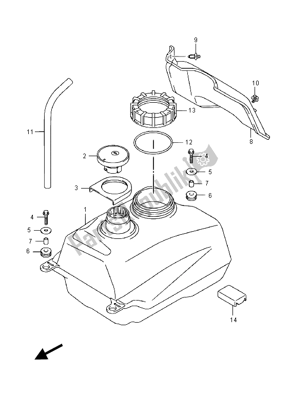 All parts for the Fuel Tank (uh200a) of the Suzuki UH 200A Burgman 2015