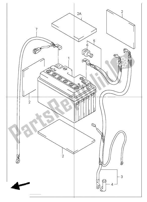 All parts for the Battery of the Suzuki GSX 1300R Hayabusa 2000