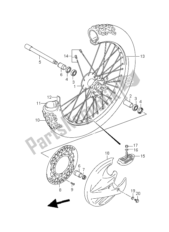 Tutte le parti per il Ruota Anteriore del Suzuki RM 125 2008