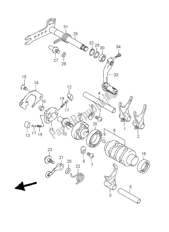 Toutes les pièces pour le Changement De Vitesse du Suzuki RM Z 250 2008