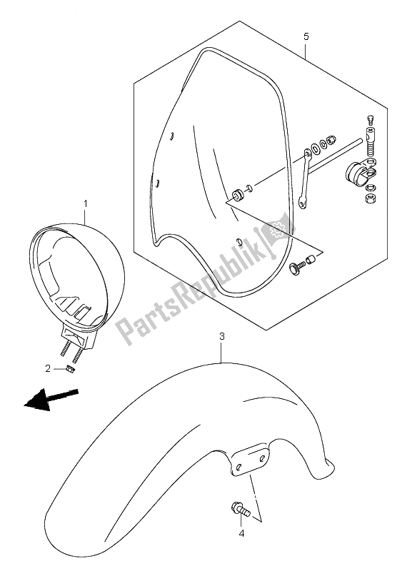 Todas las partes para Guardabarros Delantero de Suzuki VL 125 Intruder 2003