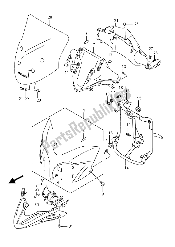 Todas las partes para Cuerpo De Capota de Suzuki DL 650 XA V Strom 2015