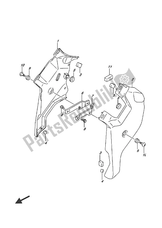 All parts for the Frame Head Cover of the Suzuki VL 1500T Intruder 2016