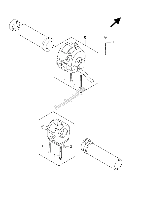 All parts for the Handle Switch of the Suzuki VZ 800 Intruder 2011