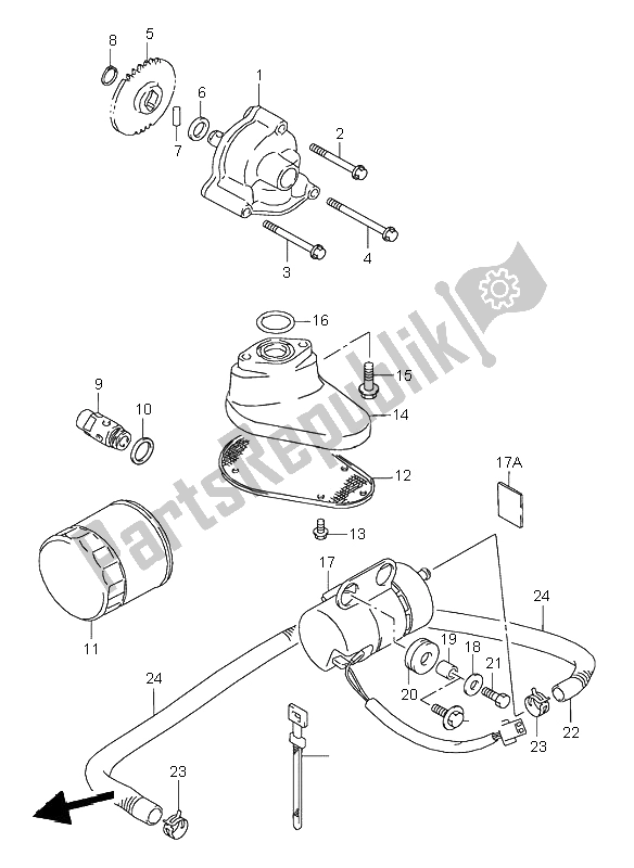 All parts for the Oil Pump & Fuel Pump of the Suzuki VL 1500 Intruder LC 2000