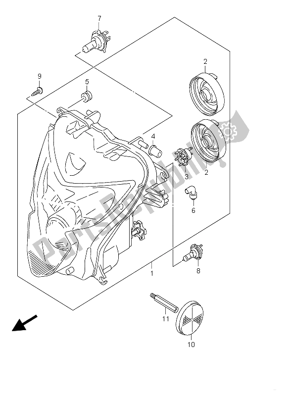 Todas las partes para Linterna Frontal (e24) de Suzuki GSX R 750X 2005