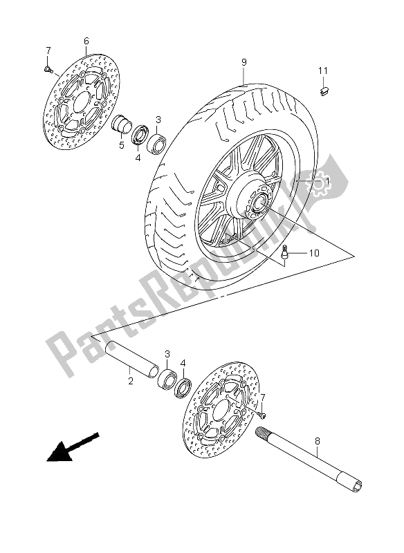 Toutes les pièces pour le Roue Avant du Suzuki VLR 1800R C 1800 Intruder 2008