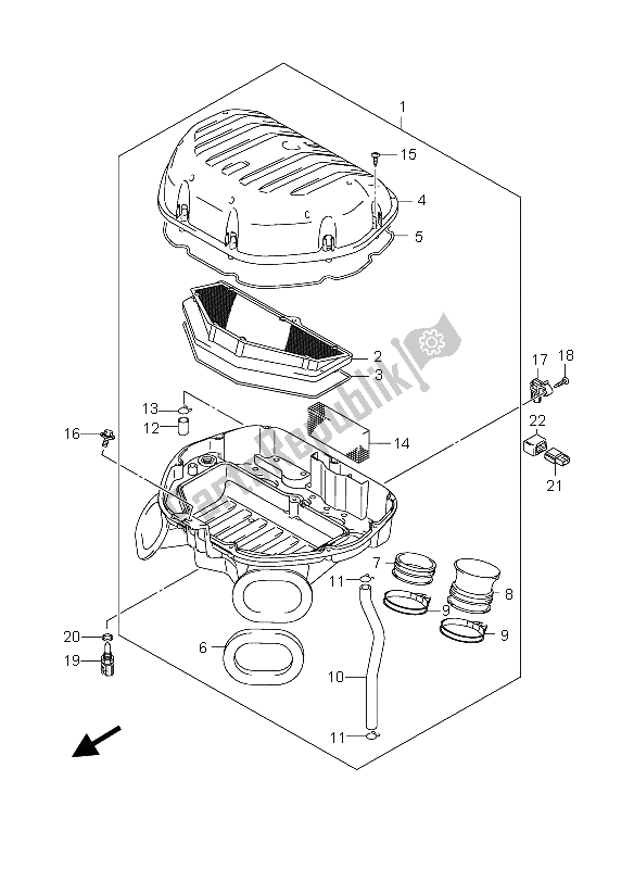 Tutte le parti per il Filtro Dell'aria del Suzuki GSX R 600 2004