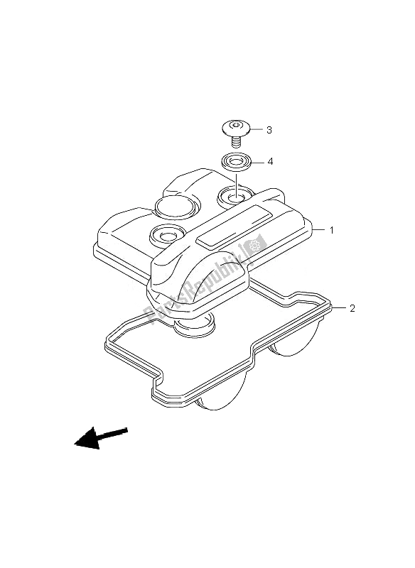 All parts for the Cylinder Head Cover of the Suzuki RM Z 250 2007