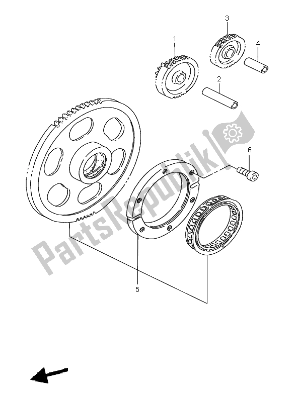 Tutte le parti per il Frizione Di Avviamento del Suzuki VS 800 Intruder 1998