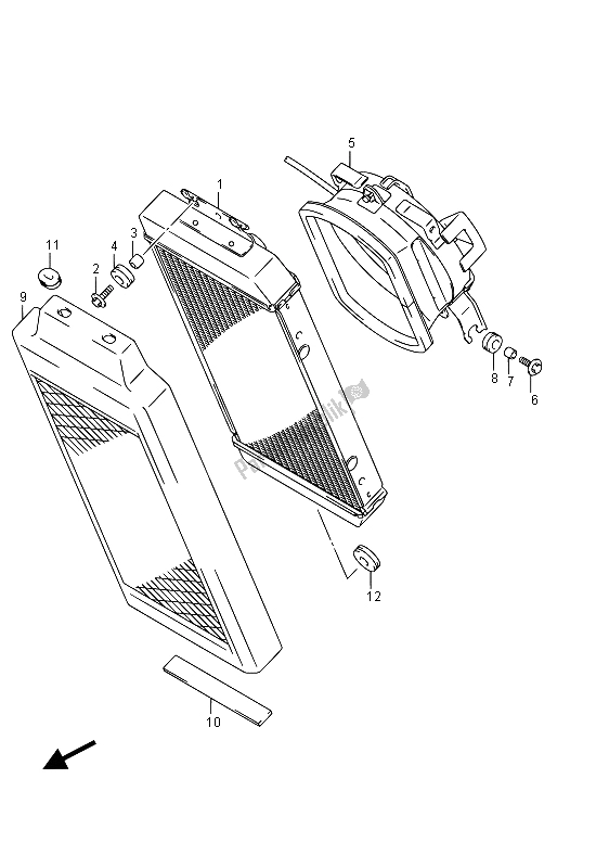 Alle onderdelen voor de Radiator van de Suzuki VZ 800 Intruder 2015