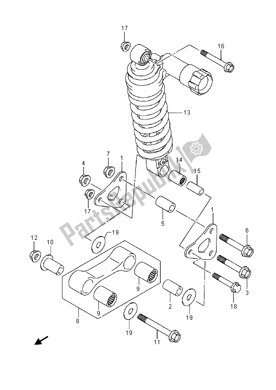 Todas las partes para Palanca De Amortiguación Trasera de Suzuki DL 1000A V Strom 2014