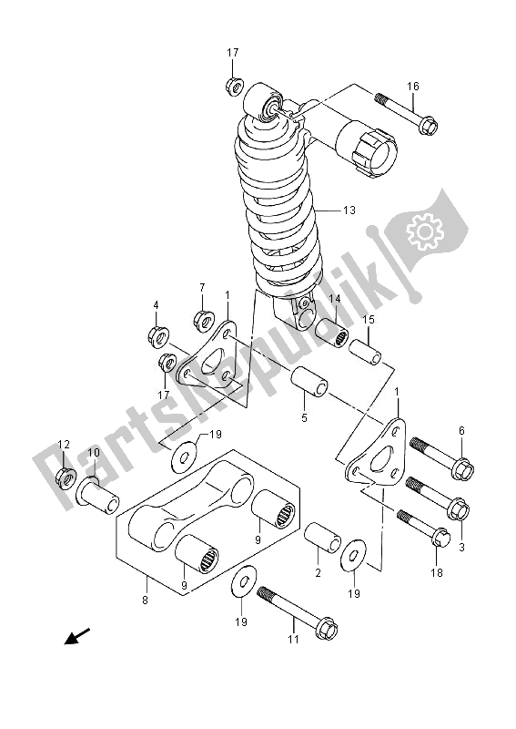 Todas las partes para Palanca De Amortiguación Trasera de Suzuki DL 1000A V Strom 2014