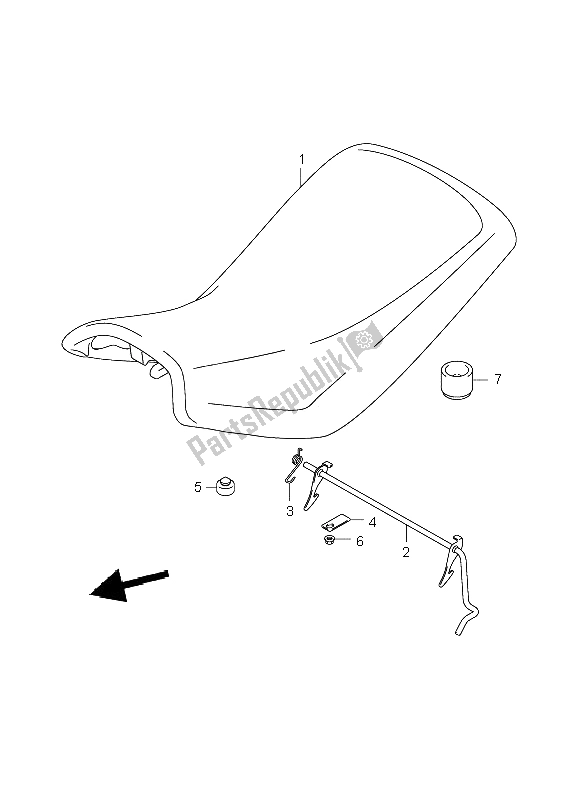 All parts for the Seat of the Suzuki LT F 250 Ozark 2005