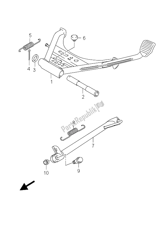 All parts for the Stand of the Suzuki UH 125 Burgman 2011