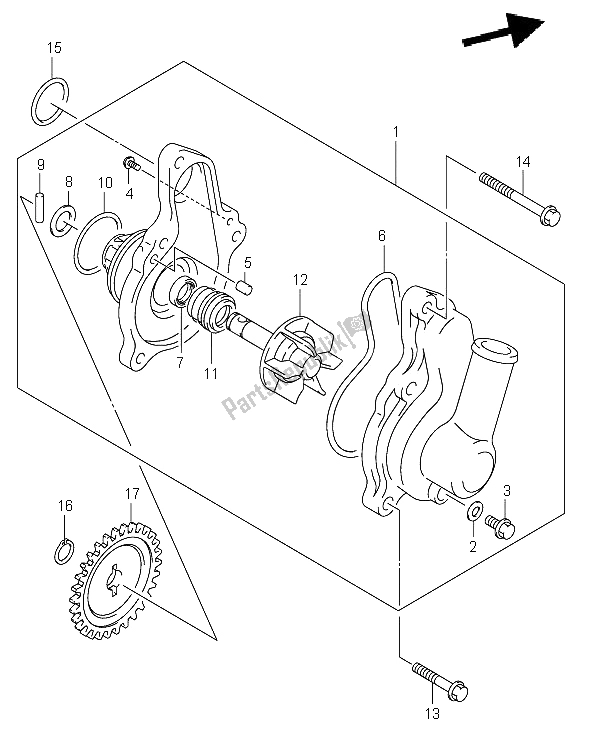 Tutte le parti per il Pompa Dell'acqua del Suzuki LT Z 400 Quadsport 2006