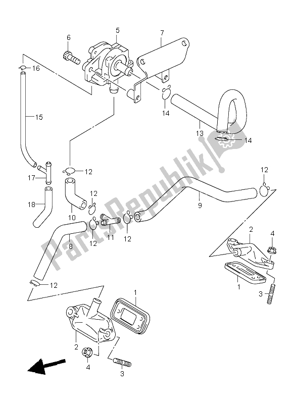 All parts for the 2nd Air of the Suzuki VL 125 Intruder 2004