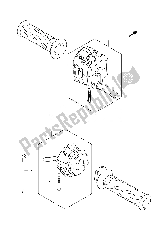 All parts for the Handle Switch of the Suzuki DL 650A V Strom 2014