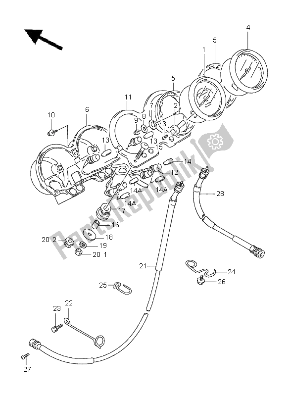 All parts for the Speedometer & Tachometer of the Suzuki GS 500E 1997