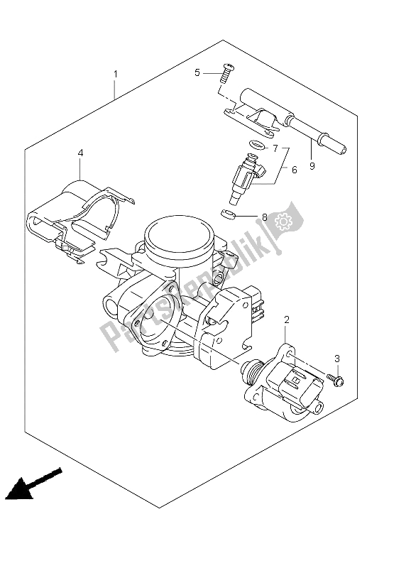 Tutte le parti per il Corpo Farfallato del Suzuki LT A 500 XZ Kingquad AXI 4X4 2012