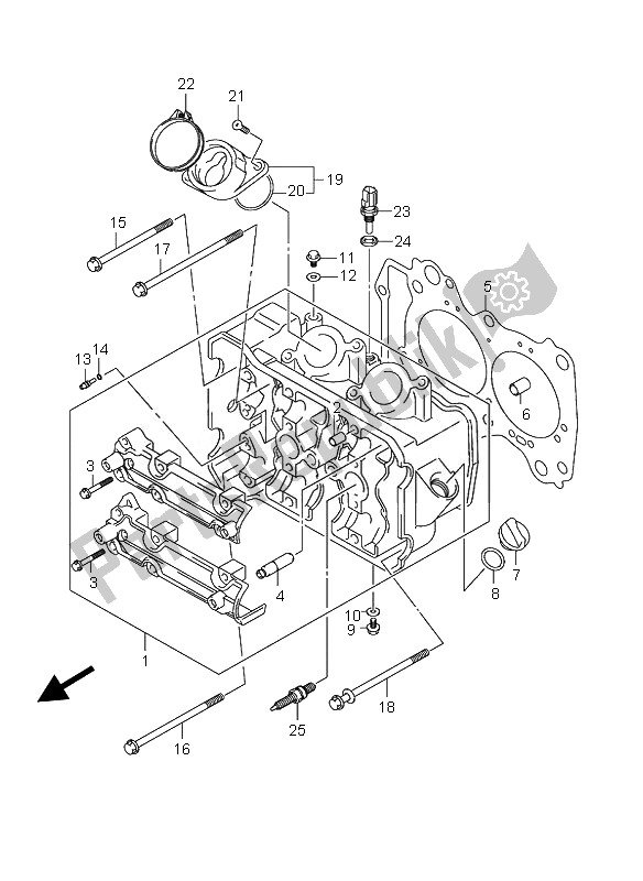 All parts for the Cylinder Head of the Suzuki AN 650A Burgman Executive 2010